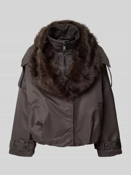 Kurtka o kroju regular fit z obszyciem sztucznym futrem model Olina' Gestuz