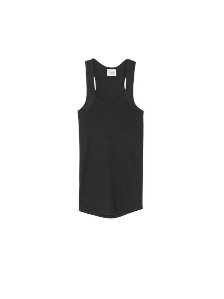 Lniany top Isabel Marant czarny