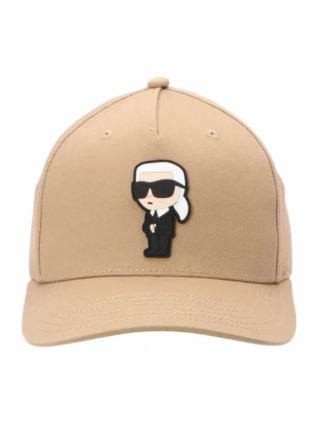 Karl Lagerfeld Șapcă pielii / nisipiu / negru alb