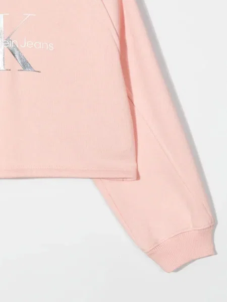 Bluza z kapturem dziecięca Calvin Klein różowa