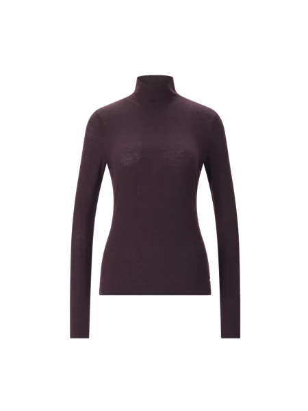 Lekki sweter z golfem Windsor do golfa brązowy