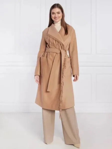 BOSS BLACK de lână palton coreo cu adaos de cașmir negru