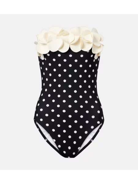 Costum de baie Karla Colletto cu model floral negru