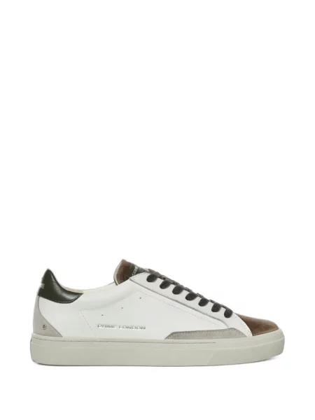Sneakerși Crime London cu șireturi din dantelă alb