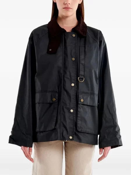 Gulerat ceruit palton Vicolo de catifea cord negru