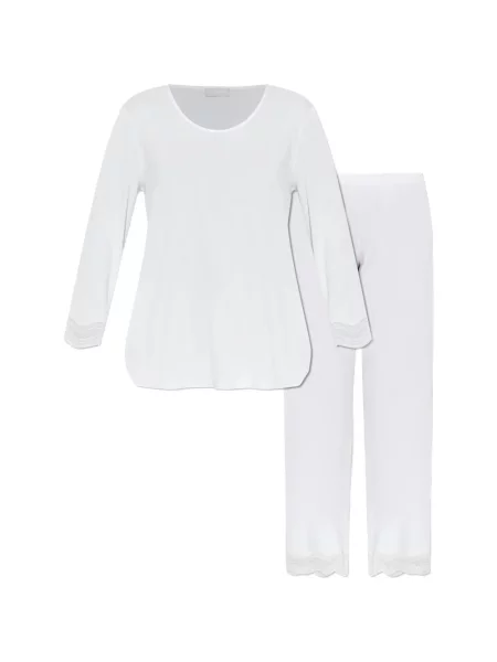 Piżama Hanro koronkowa biała