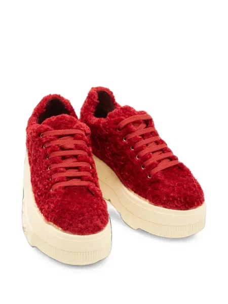 Sneakers Casadei με γούνα κόκκινο