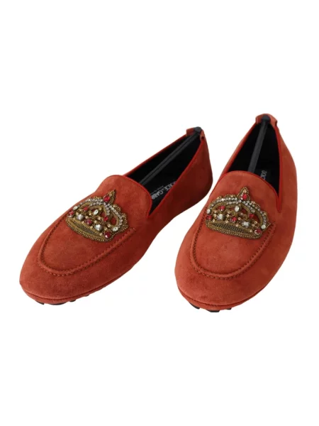 Haftowane półbuty Dolce And Gabbana pomarańczowe