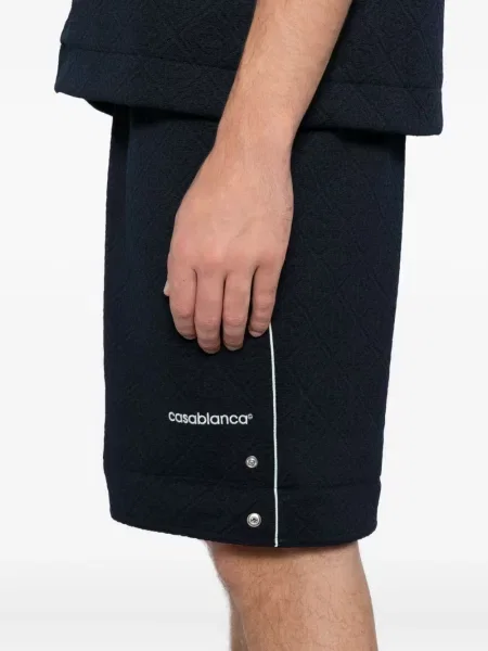 Pantaloni scurți Casablanca cu broderie albastru