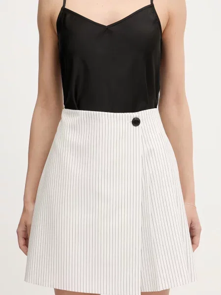 HUGO fustă plisată cu vâscoză Riberi alb