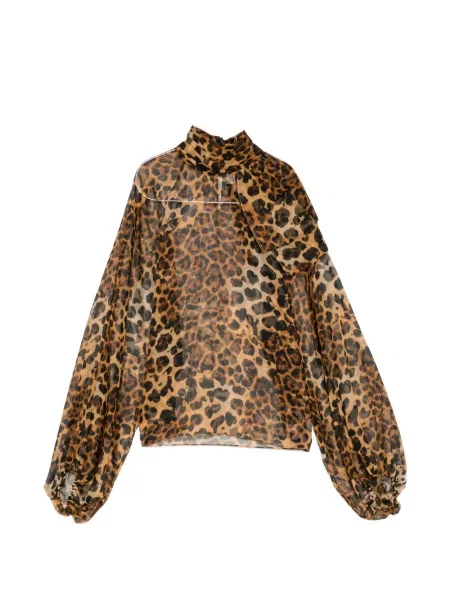 Bluză Pamella Roland cu imagine cu model leopard maro