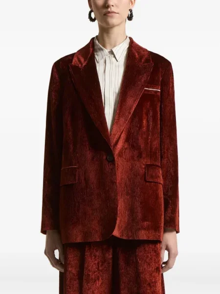 Marynarka Peserico sztruksowa jednorzędowa czerwona