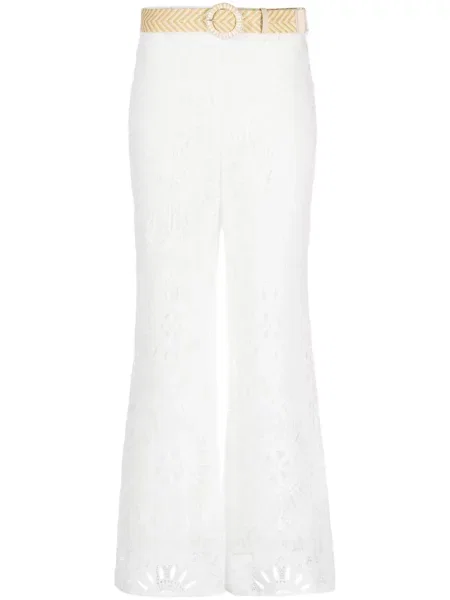 Pantaloni Zimmermann din dantelă alb