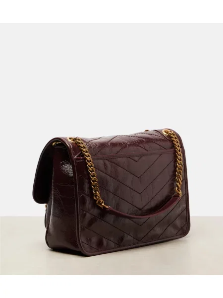 Geanta de piele Saint Laurent din piele bordo