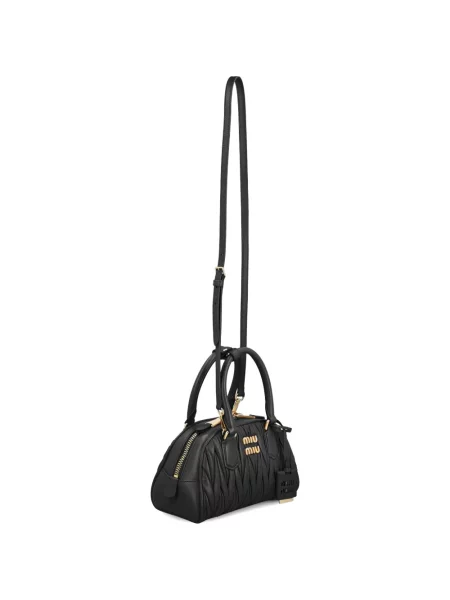 Geantă shopper Miu Miu din piele negru