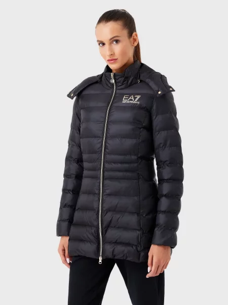 Утепленное пальто Ea7 черное