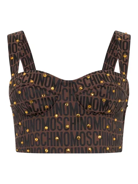 Krótki top Moschino brązowy