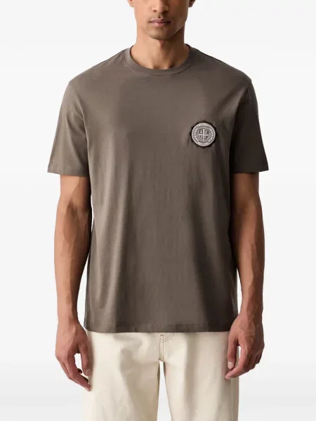 Tricou Armani Exchange cu autograf maro