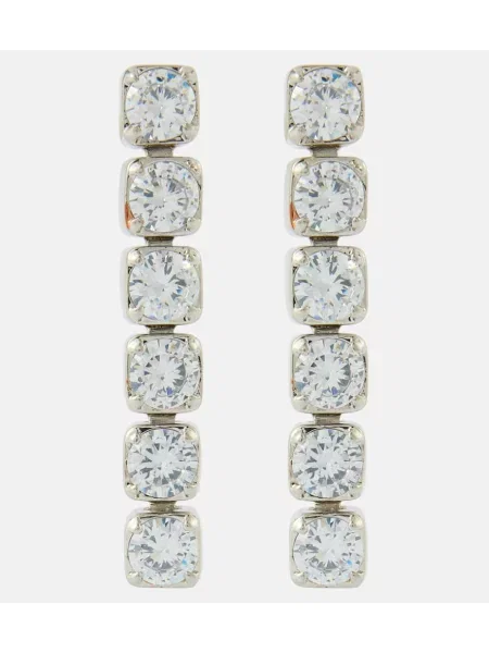 Cercei Jil Sander de cristal argintiu