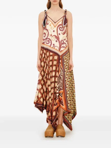 Костюм миди рокля Alemais с принт до коляното