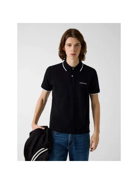 Polo majica Guess Jeans crna