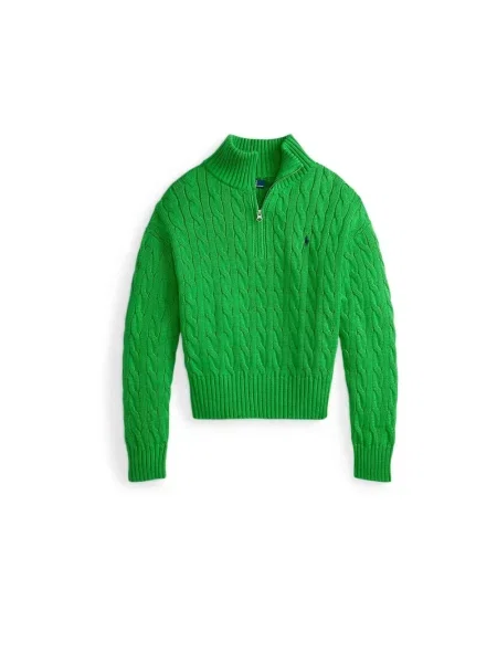 Golf sweter z golfem Polo Ralph Lauren wełniany zielony