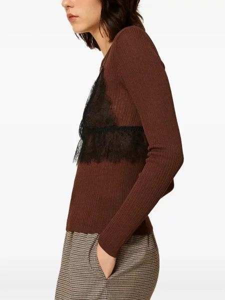 Top Twinset de mătase maro