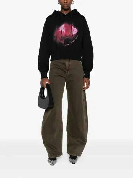 Hanorac cu glugă Versace Jeans Couture cu imagine negru