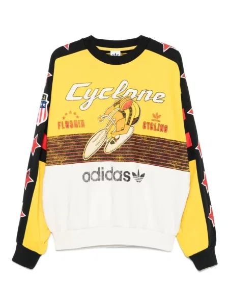 Tricou Adidas cu dungi cu imagine alb
