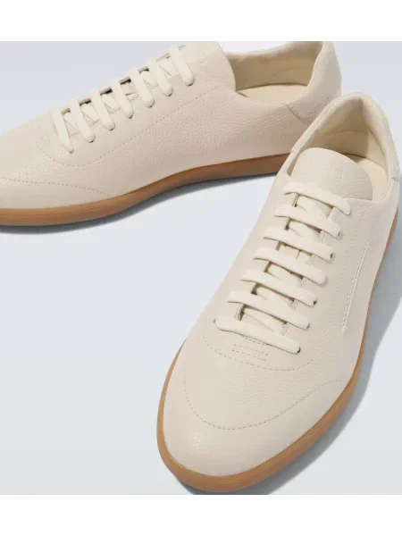 Sneakerși Zegna din piele alb