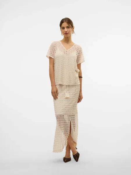 VERO MODA Bluză VMDYLIE deschis bej