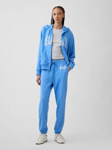 Pantaloni de trening Gap cu autograf alb