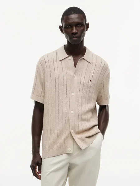 TOMMY HILFIGER Geacă tricotată bej
