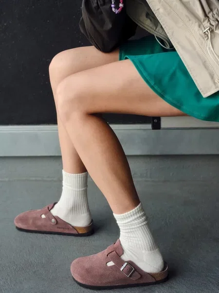 Замшевые шлепанцы Birkenstock
