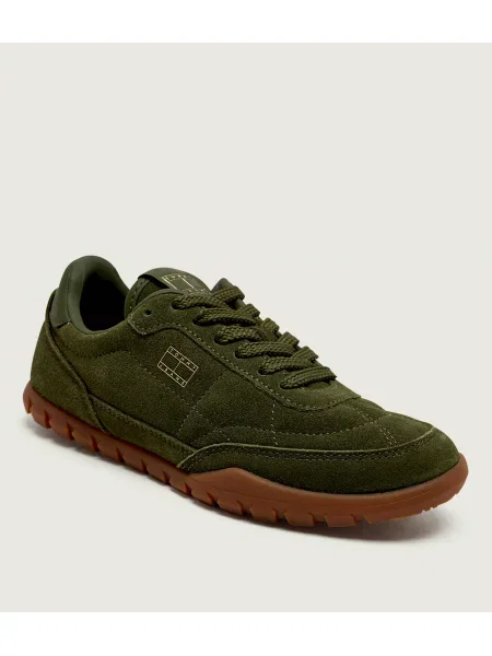 Tommy Jeans Sneakers | piele întoarsă verde