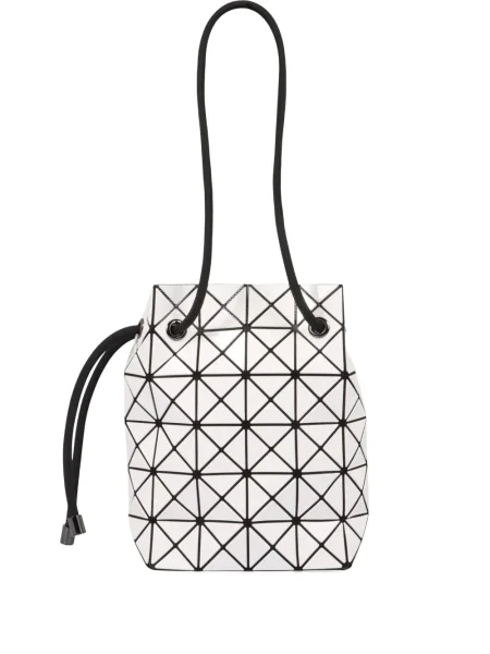 Geantă bucket Bao Bao Issey Miyake cu imprimeu geometric alb