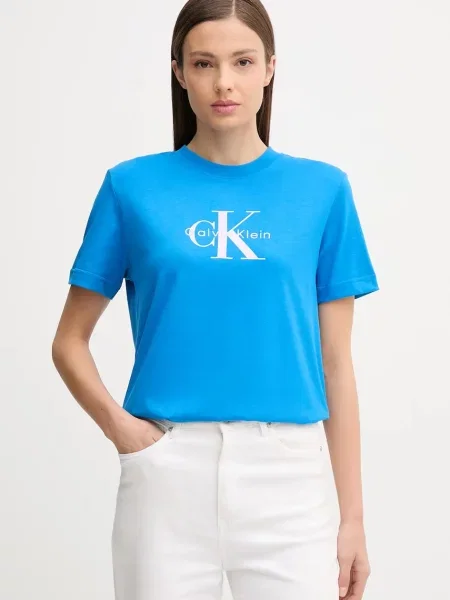 Тениска Calvin Klein Jeans дамска синьо