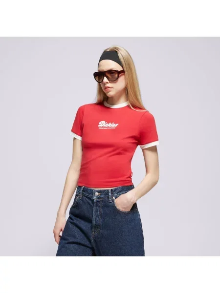 Dickies T-Shirt Lewistown Ringer Ss Tee W czerwona