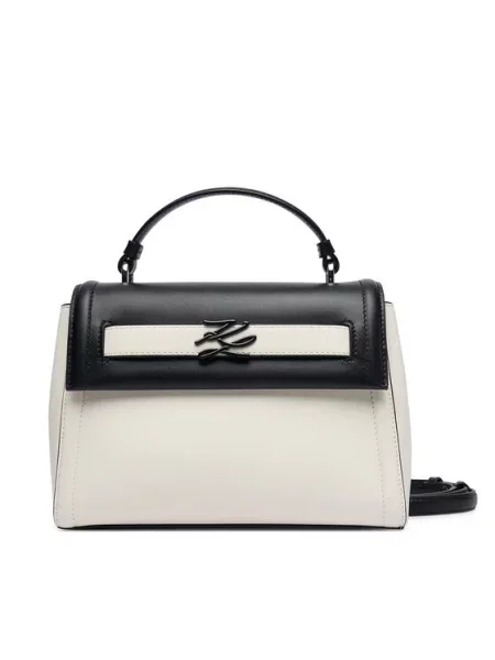 KARL LAGERFELD Ročna torba Črna bela