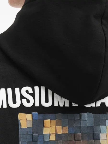 Hanorac cu glugă Musium Div. cu imagine negru