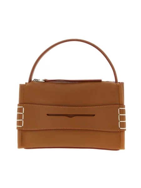 Loafersy Jw Anderson skórzane z logo brązowe