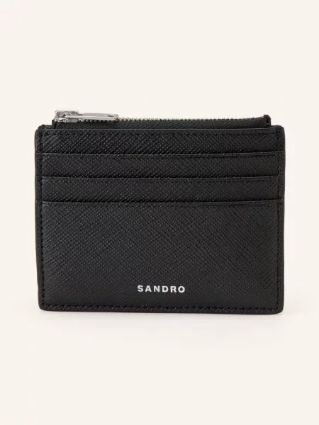 Sandro Etui Na Karty Saffiano schwarz czarny