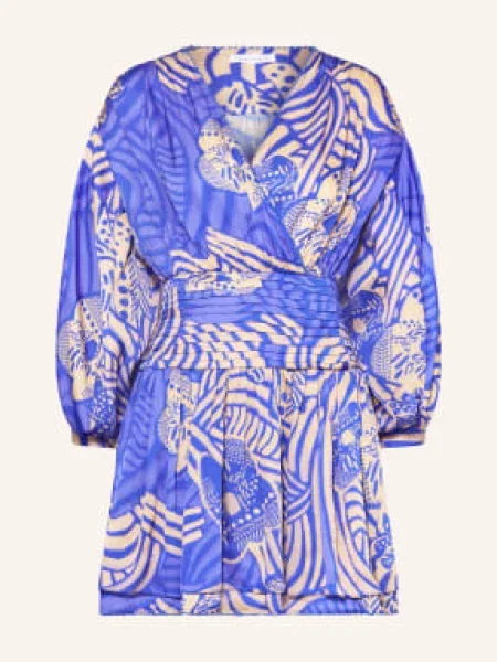 Poupette St Barth Sukienka Plażowa Colleen O Kroju Kopertowym blau niebieska