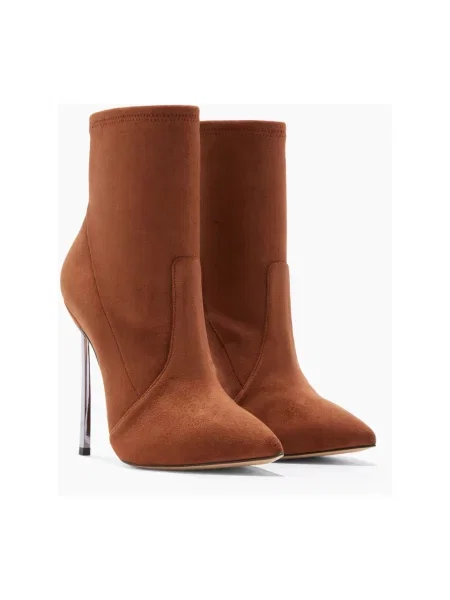 Buty do kostki Casadei skórzane brązowe
