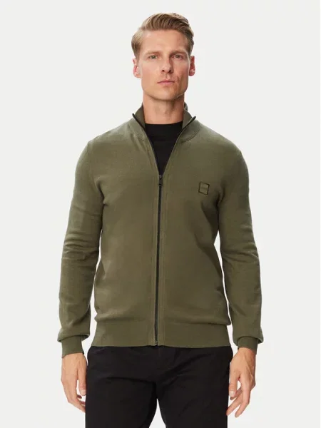 BOSS Kardigán Kanozip Khaki