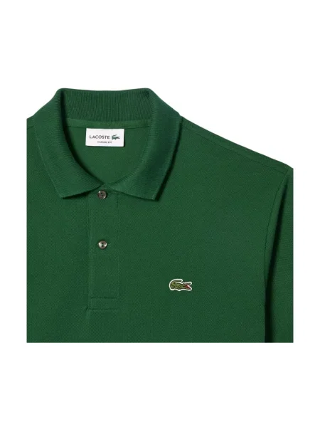 Lniana koszulka polo Lacoste z logo w miejskim stylu zielona