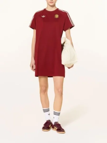 Adidas Jerseyové Šaty Spanien Originals tmavě červená bílá