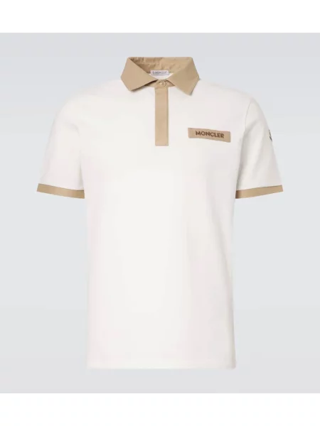 Polo Moncler cu autograf alb