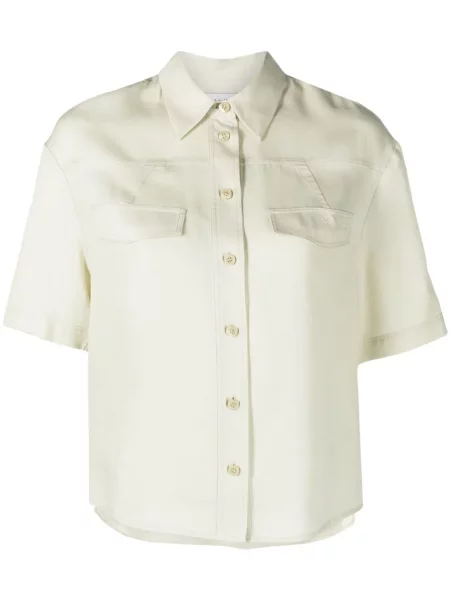 Cămașă Calvin Klein cu broderie scurtă verde