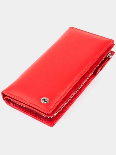 Кожаный кошелек St Leather Accessories красный